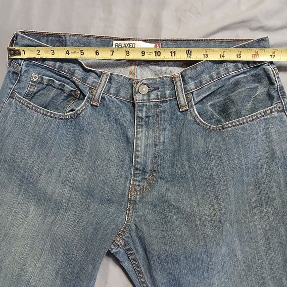 Levis 559 Jeans Men 34x32 Blue Relaxed Straight 90s Y2k Vintage Denim Biker Moto - Picture 7 of 10